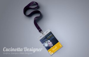 impaginazione grafica badge staff