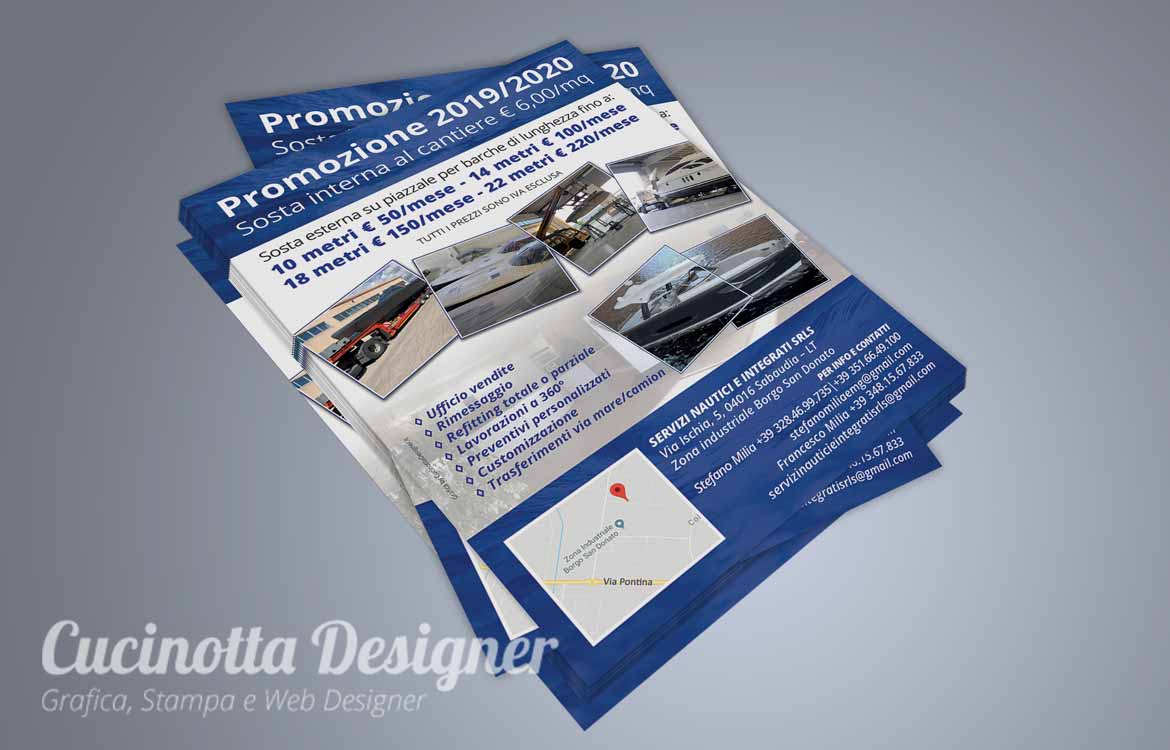 Grafica di un volantino commerciale