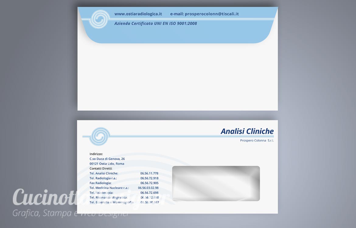 Creazione grafica busta analisi cliniche