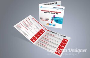 impaginazione grafica depliant Analisi cliniche 14x14cm