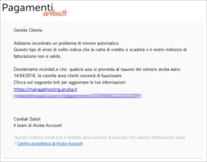 esempio e-mail phishing