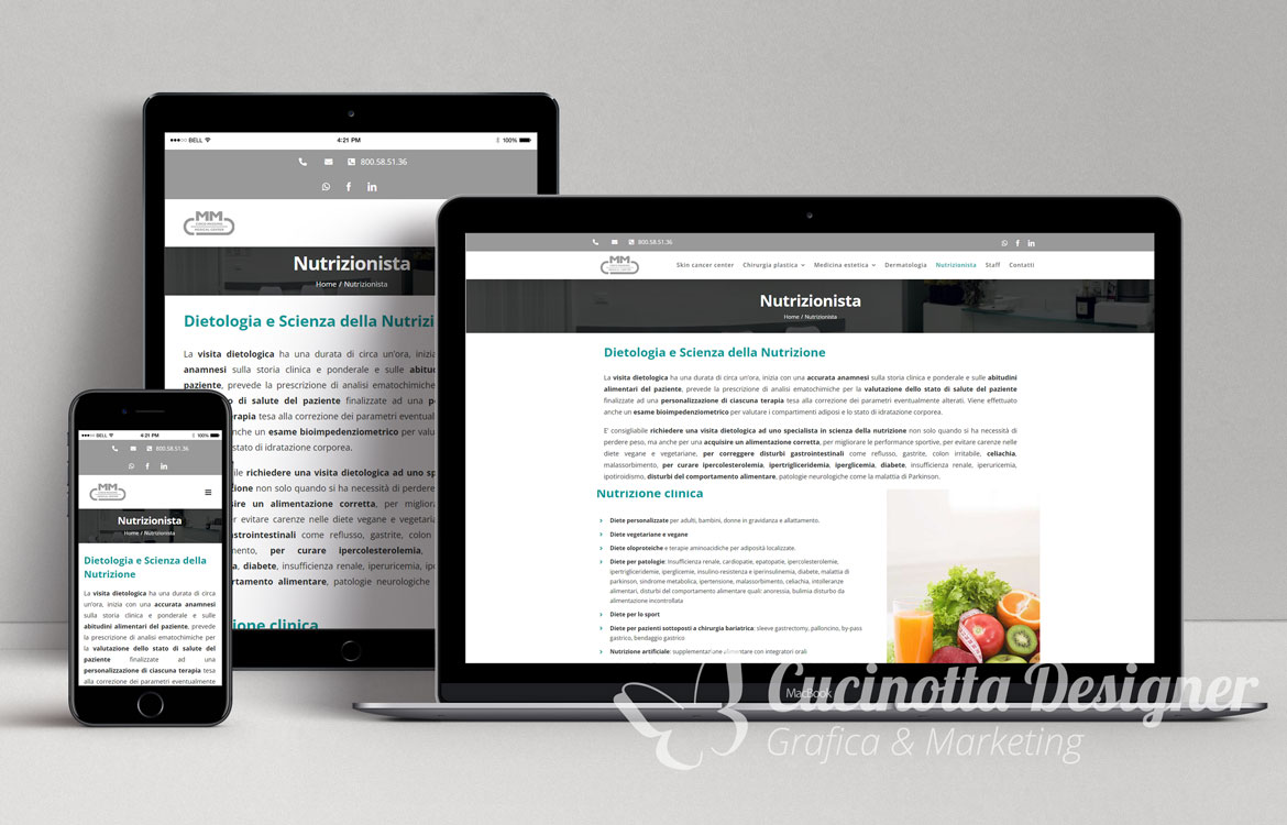grafica sito web circo massimo md nutrizionista