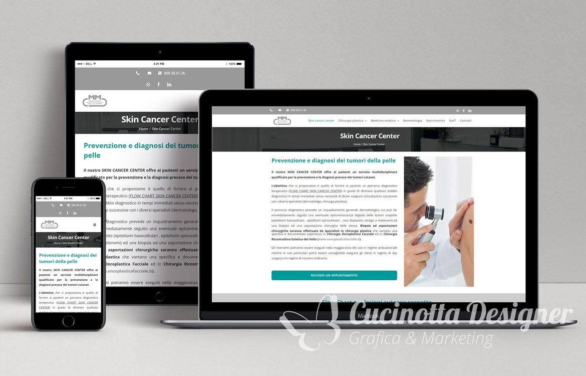 grafica sito web circo massimo md skin cancer center