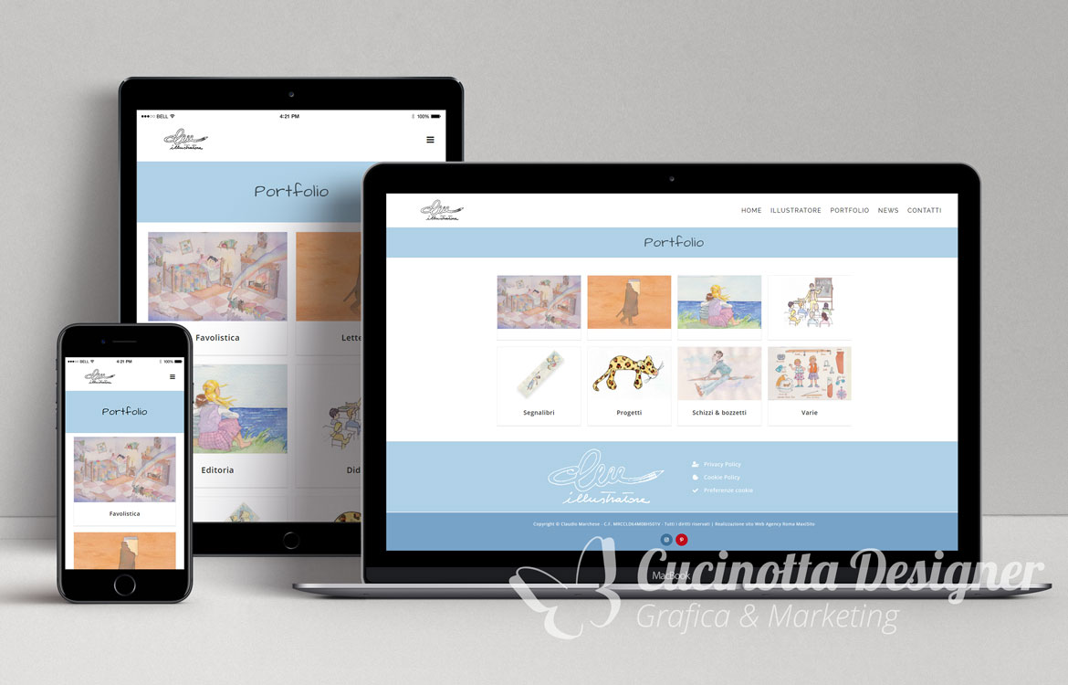 grafica sito web claudia marchese portfolio