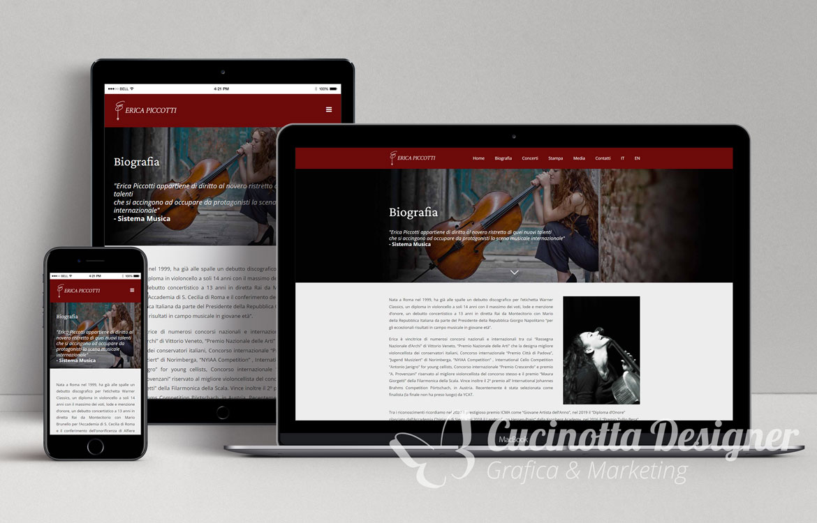 grafica sito web erica piccotti biografia
