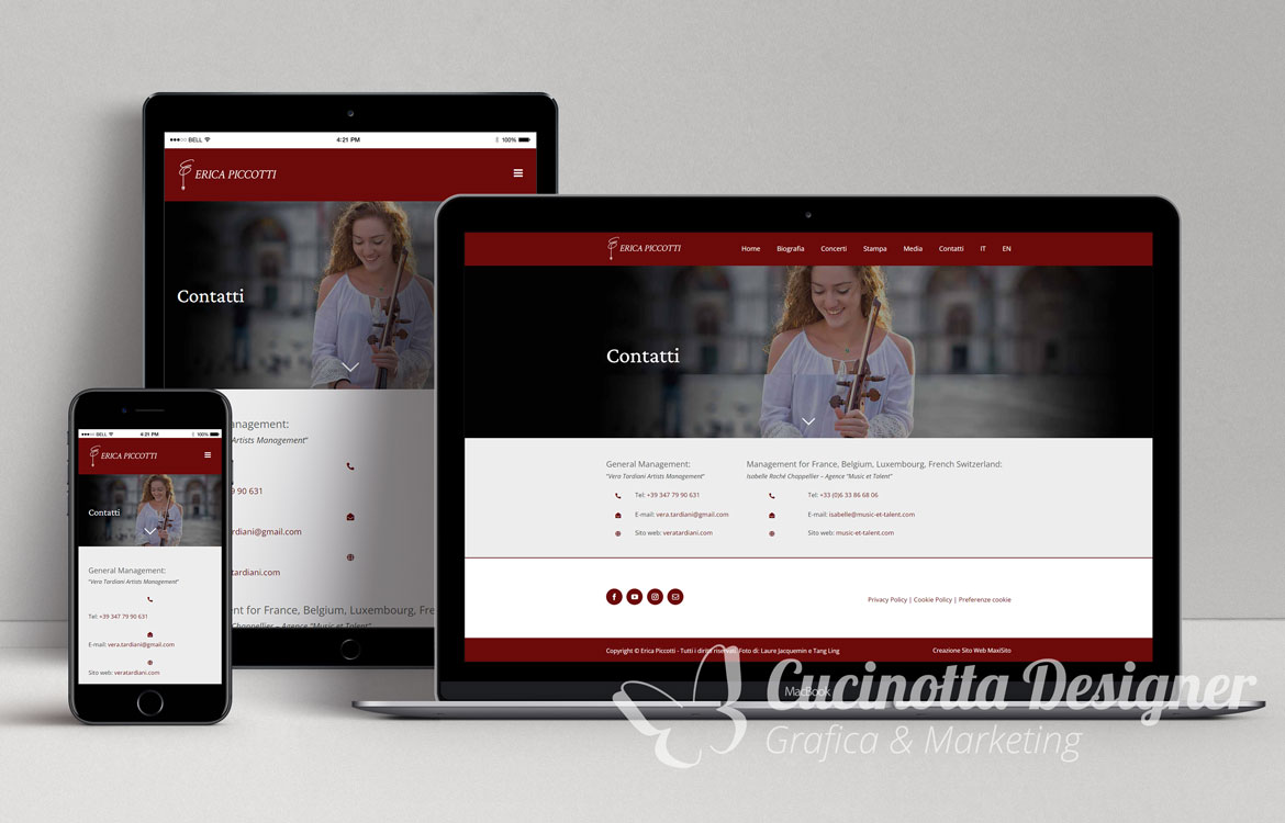 grafica sito web erica piccotti contatti