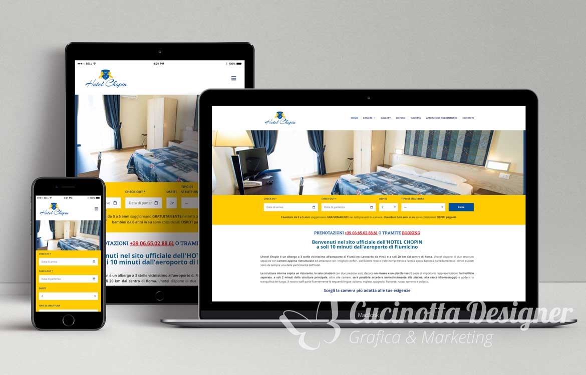 grafica sito web hotel chopin