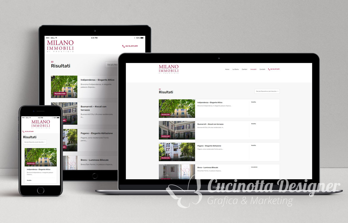 grafica sito web milano immobili immobili