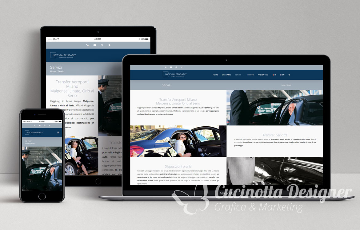 grafica sito web ncc mxp fly servizi
