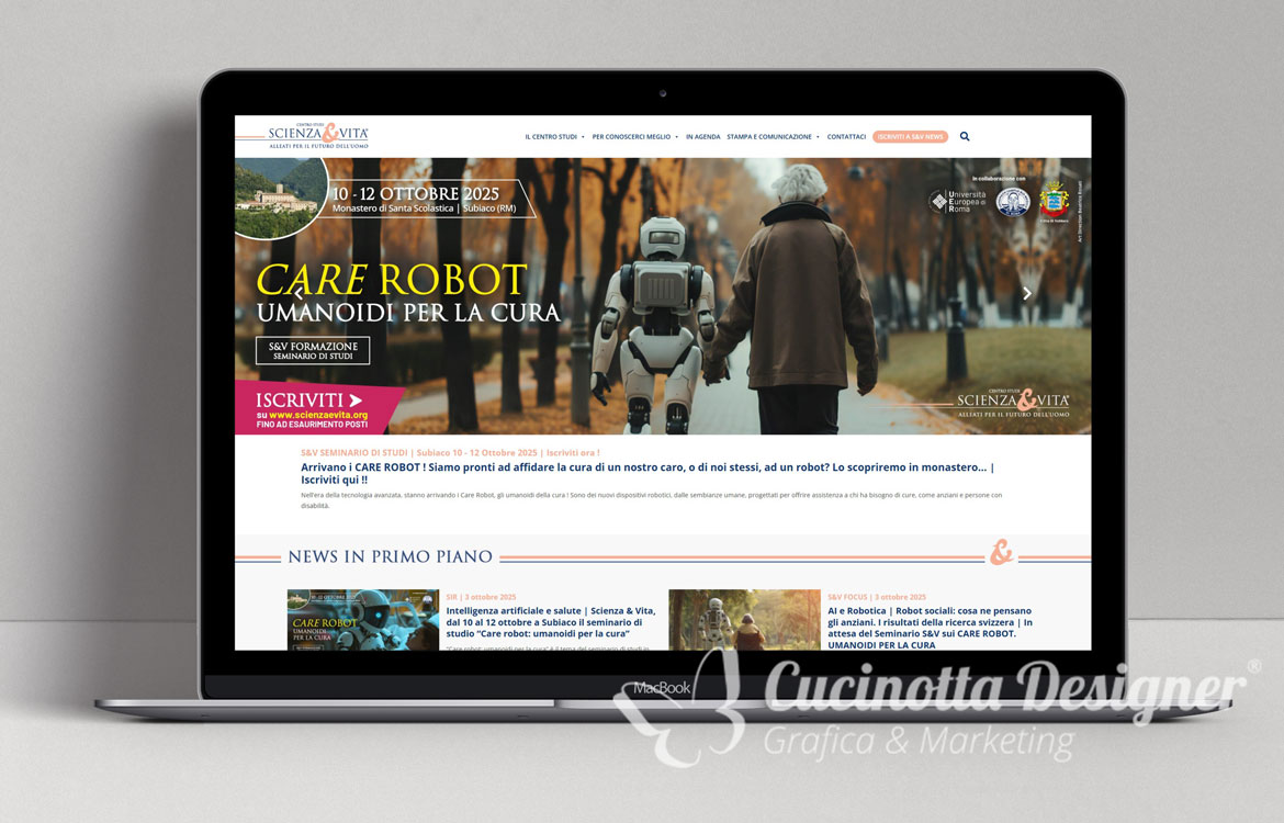 Grafica sito web evento Care Robot
