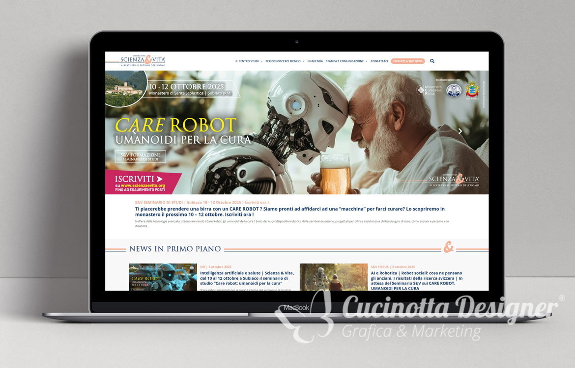 Grafica sito web evento Care Robot