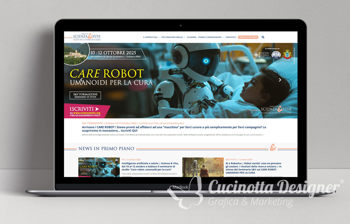 Grafica sito web evento Care Robot