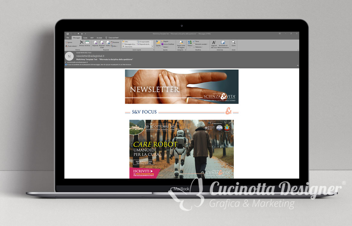 Grafica newsletter evento Care Robot