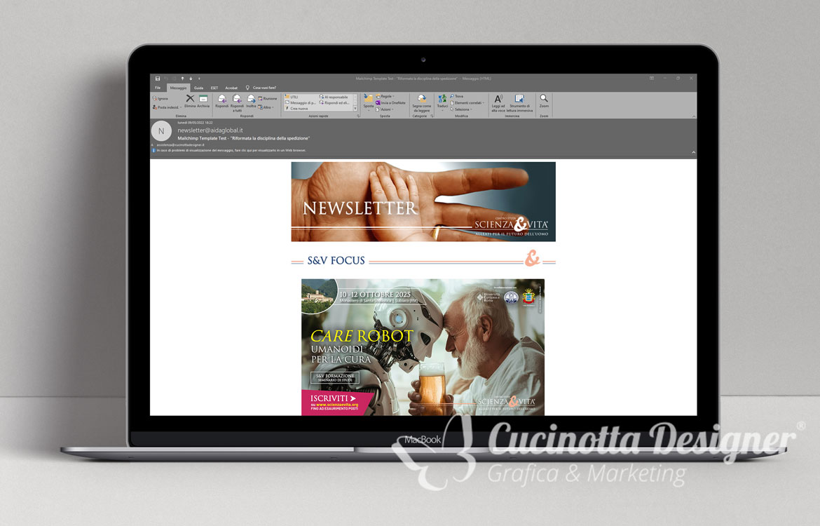 Grafica newsletter evento Care Robot