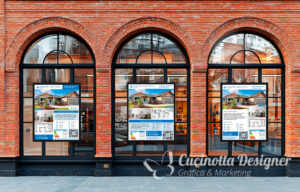 Mockup vetrina locandina immobiliare Ostia