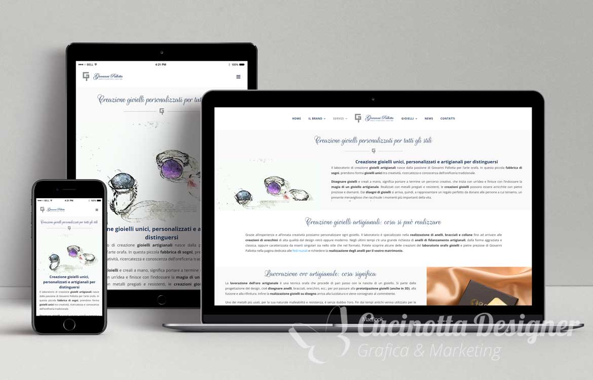 sito web Giovanni Pallotta creazione gioielli
