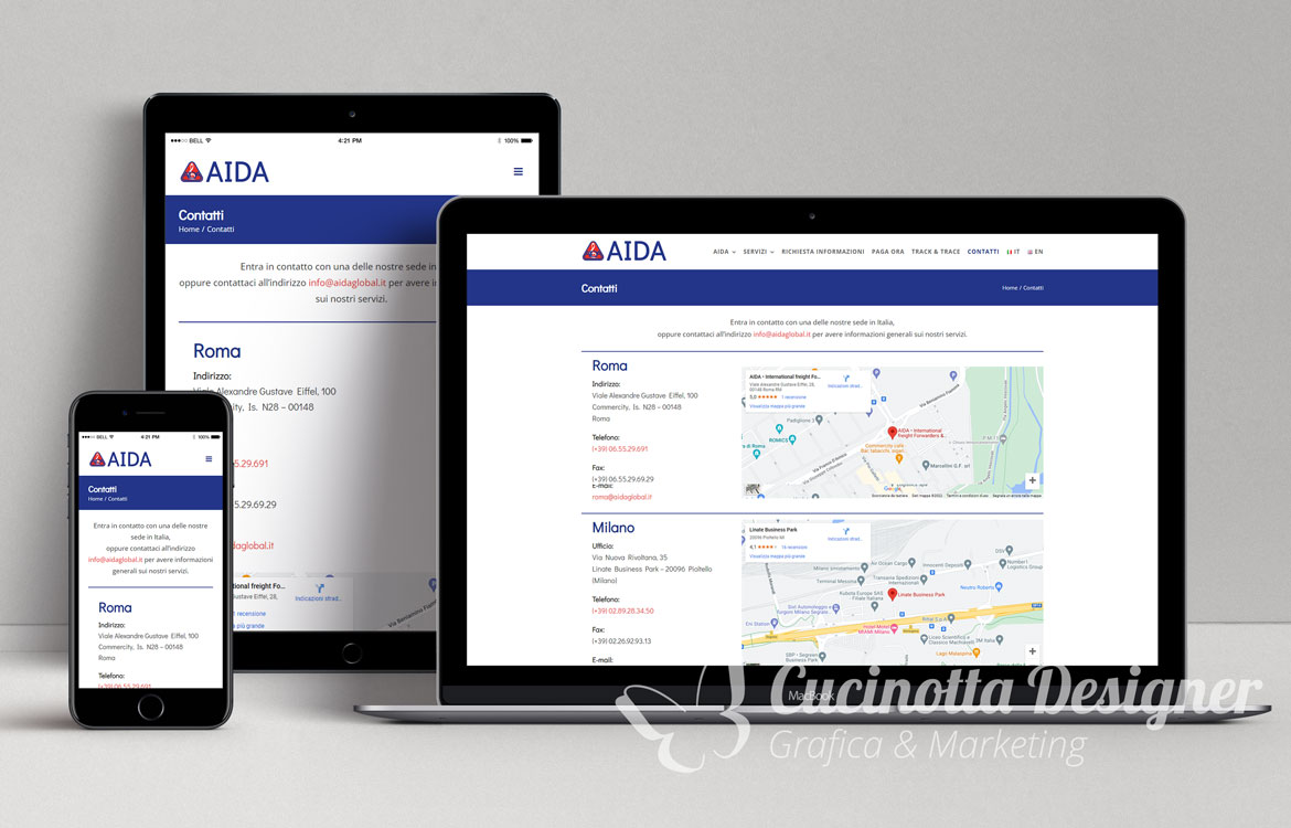 sito web aida global contatti