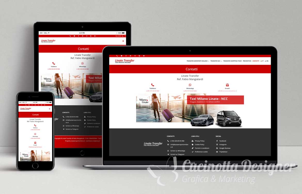 sito web linate transfer aeroporto contatti