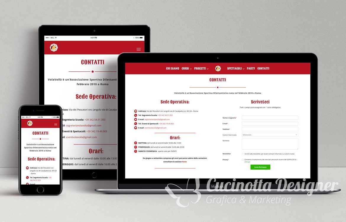 sito web vola voila contatti