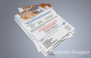 grafica volantino spinometria A5 retro